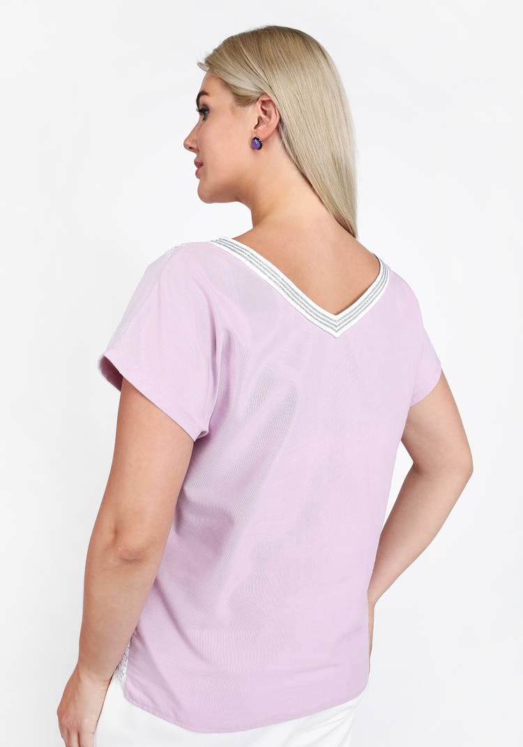 Блуза свободная с кружевной вставкой шир.  750, рис. 10