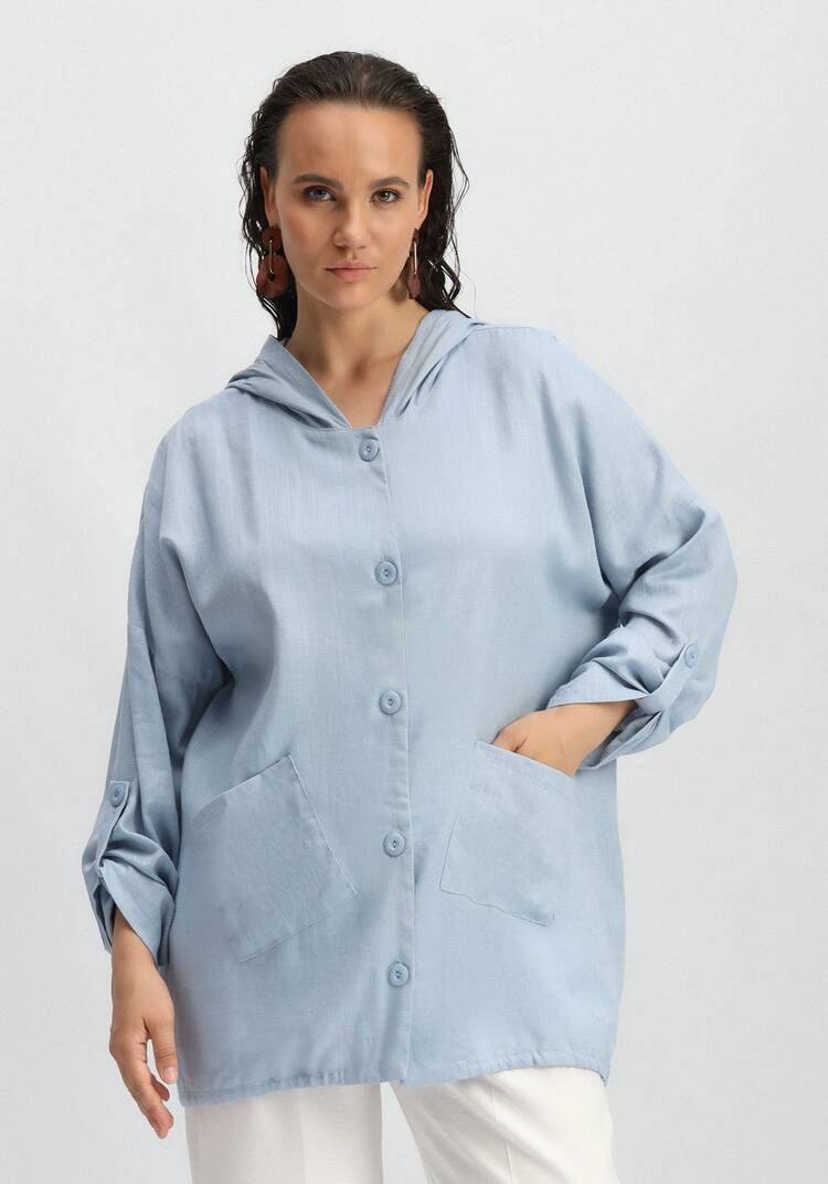 Рубашка с капюшоном и асимметричным низом шир.  750, рис. 25