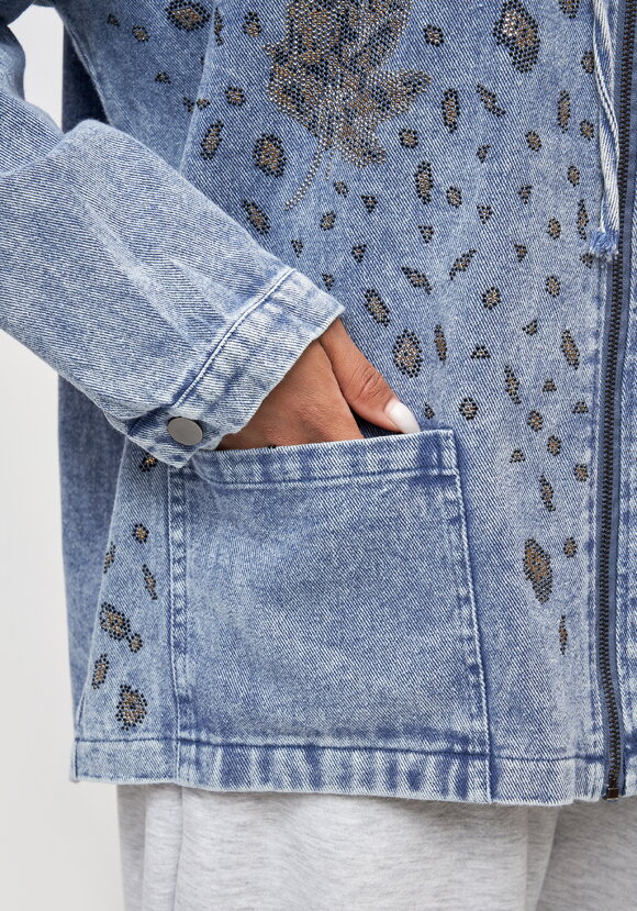 Джинсовая куртка Жемчужины росы шир.  580, рис. 6