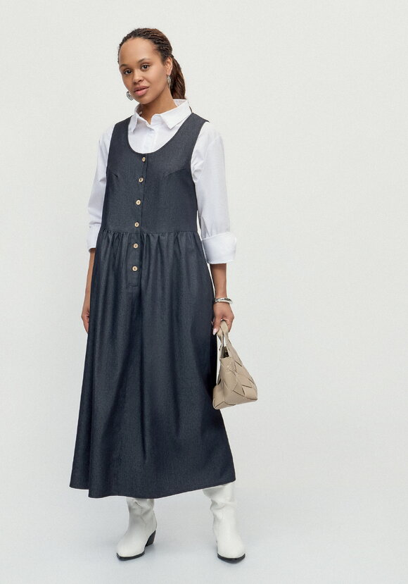 Сарафан оверсайз с отрезной линией талии шир.  580, рис. 7