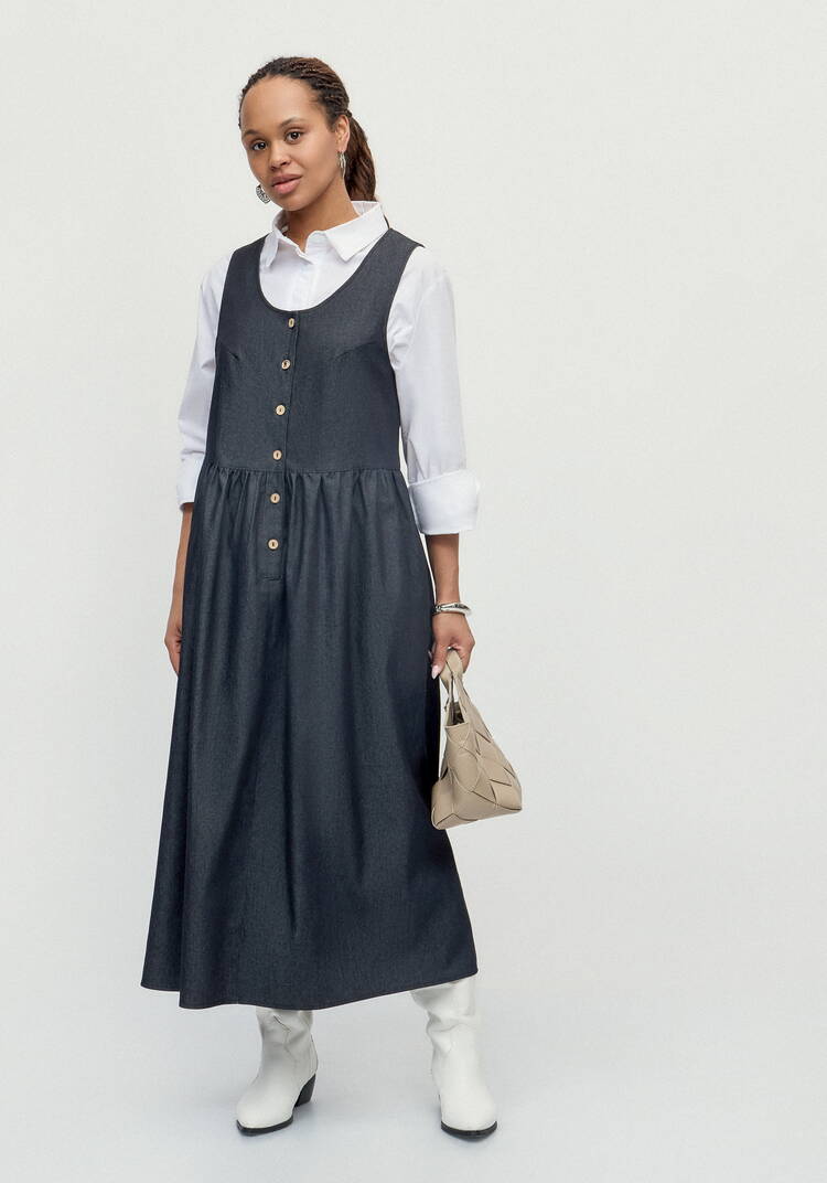 Сарафан оверсайз с отрезной линией талии шир.  750, рис. 7