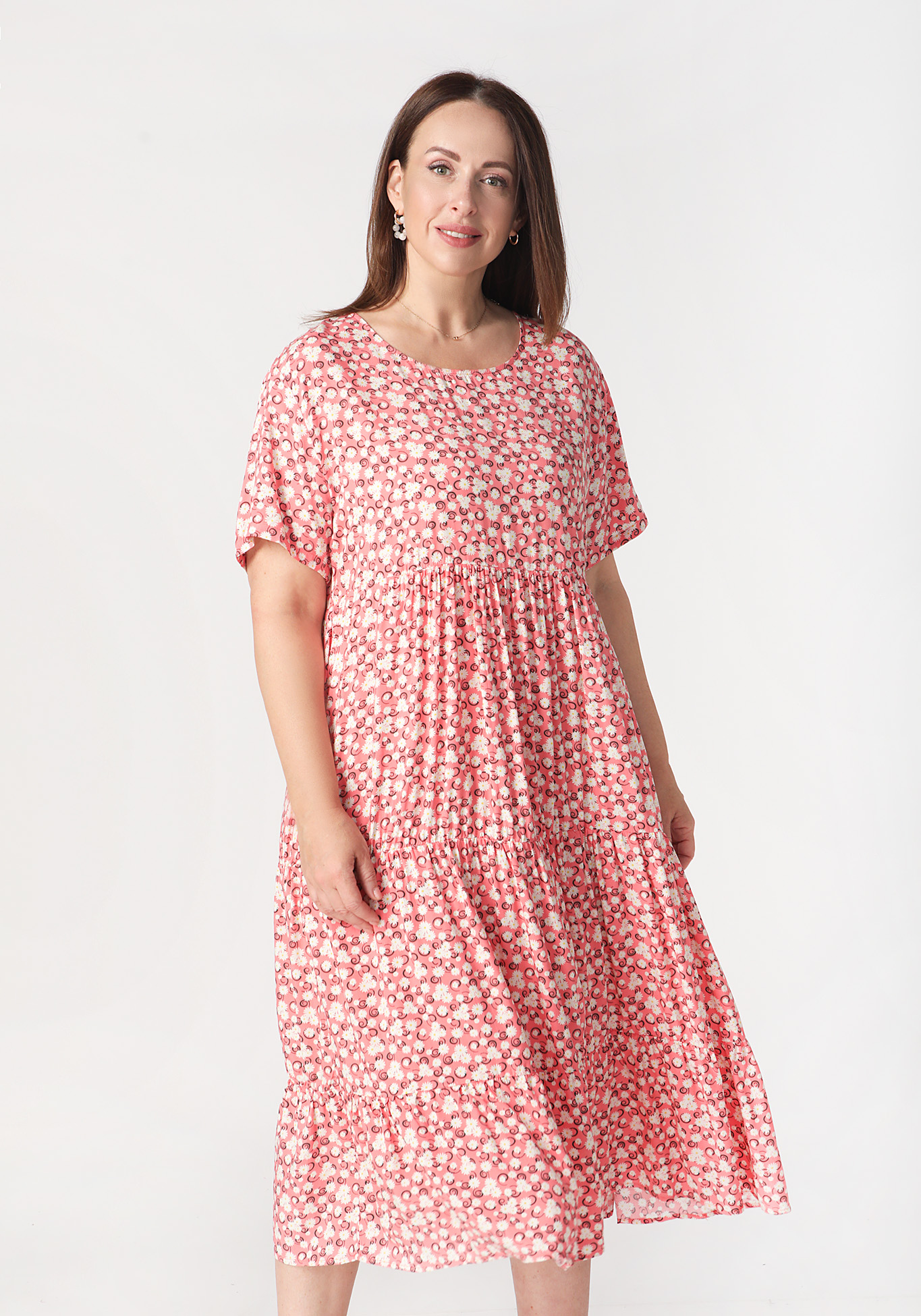 Платье с коротким рукавом "Ирэн", цвет розовый, размер 52 - фото 3