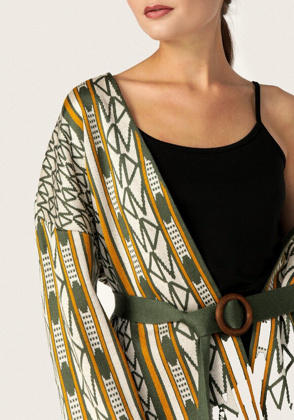 Кардиган женский под пояс шир.  580, рис. 9