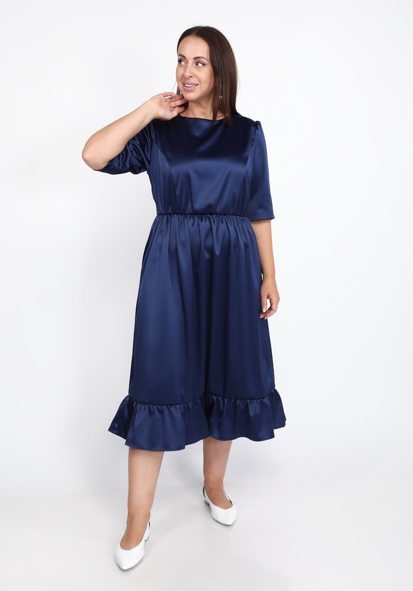 Платье с защипами на плечах и воланом на юбке шир.  580, рис. 5