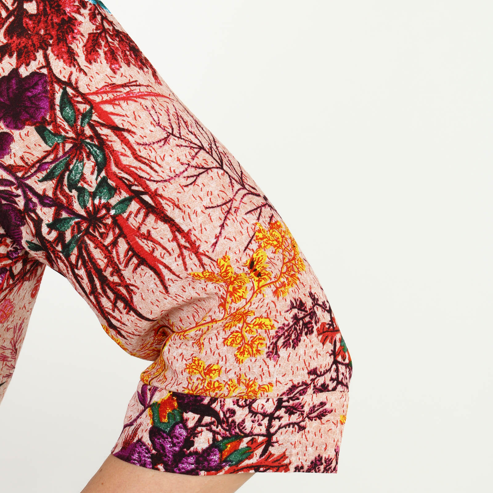 Блуза на пуговицах с отрезной кокеткой Bianka Modeno, размер 48, цвет оранжевый - фото 5