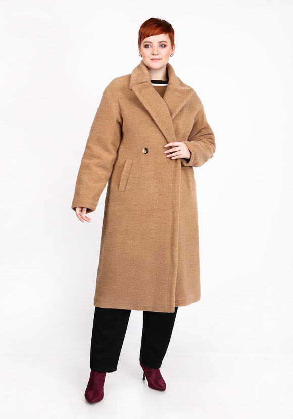 Шуба из эко-меха тедди шир.  580, рис. 1