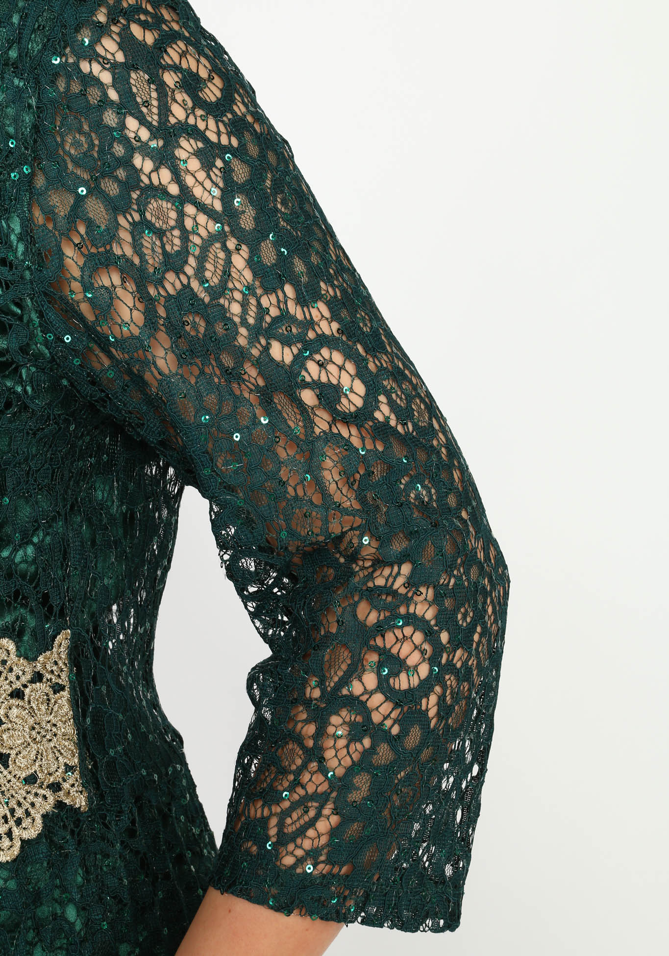 Платье-макси с кружевными вставками Bel Fiore, размер 50, цвет баклажановый - фото 10