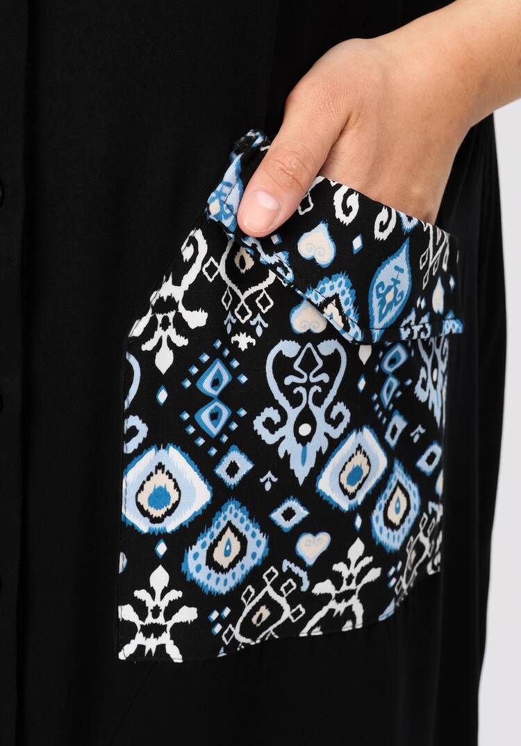 Платье-рубашка из штапеля комбинированное шир.  750, рис. 5