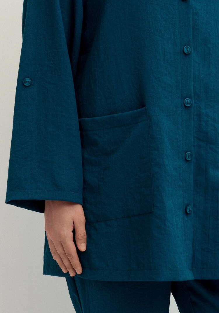 Рубашка на пуговицах свободного кроя шир.  750, рис. 37