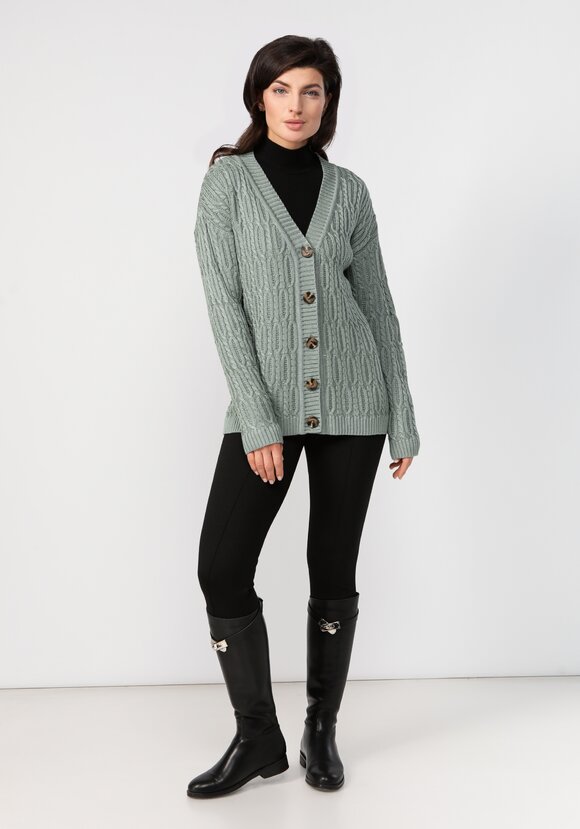 Кардиган удлиненный с объемными косами шир.  580, рис. 22