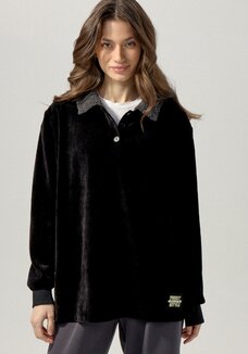 Поло с меховым воротником