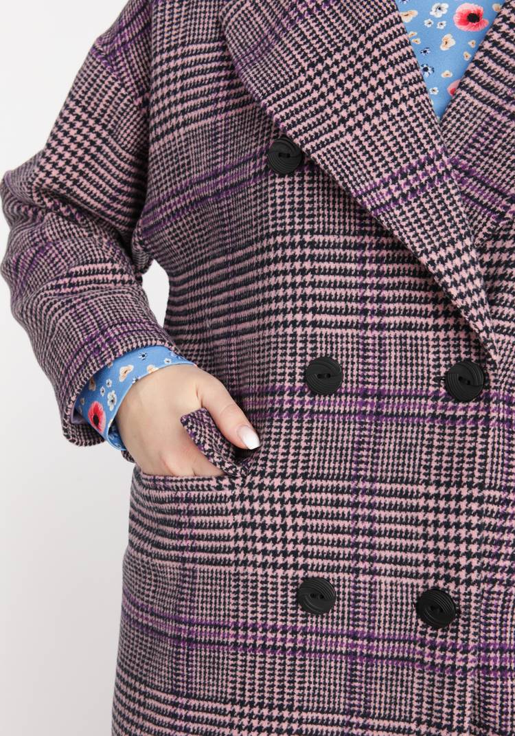 Пальто со спущенной проймой в клетку шир.  750, рис. 10