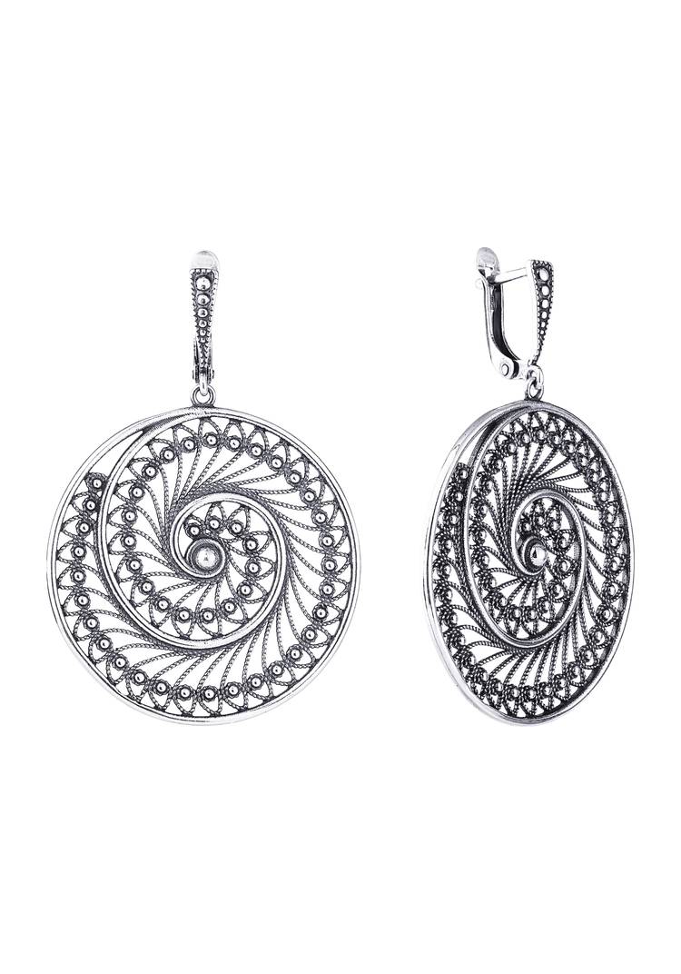 Серьги серебряные  Лилит шир.  750, рис. 2
