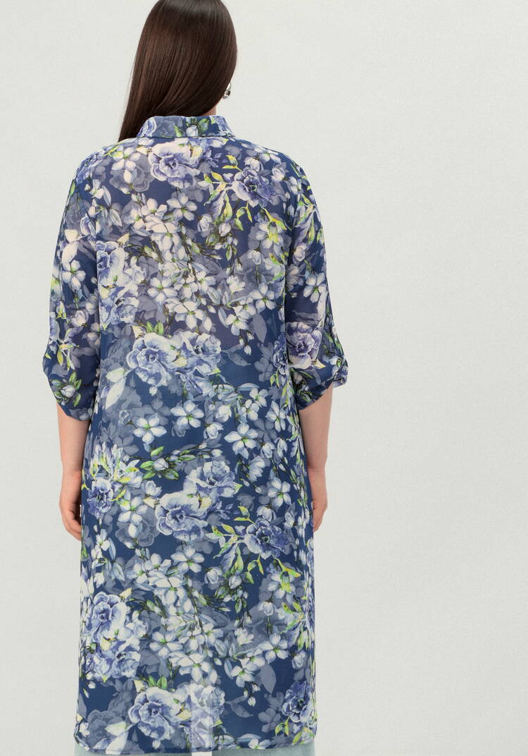 Рубашка удлинённая с цветочным принтом шир.  750, рис. 12