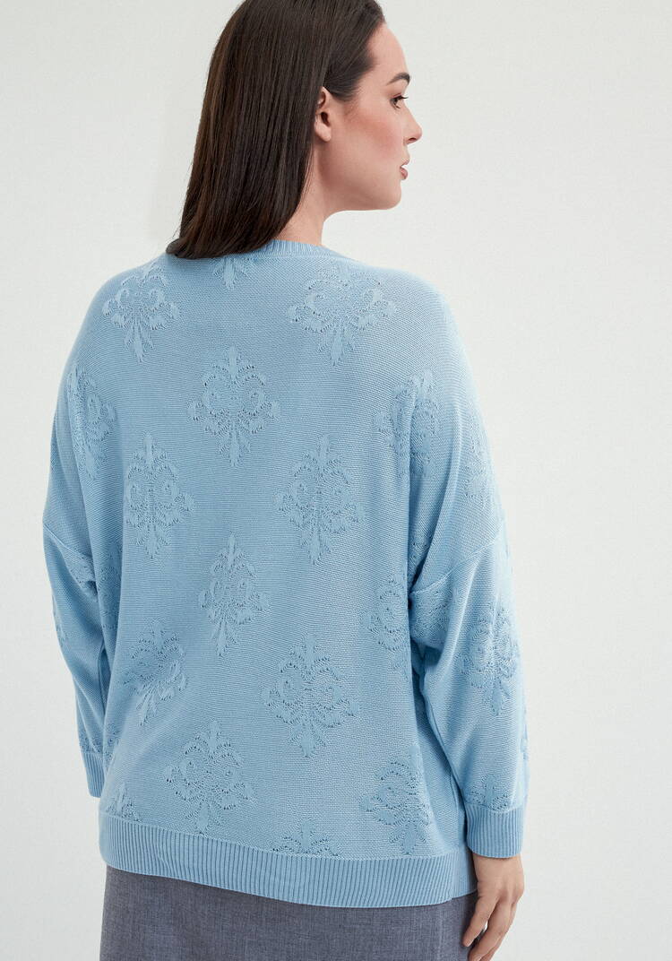 Джемпер структурной вязки свободного силуэта шир.  750, рис. 3