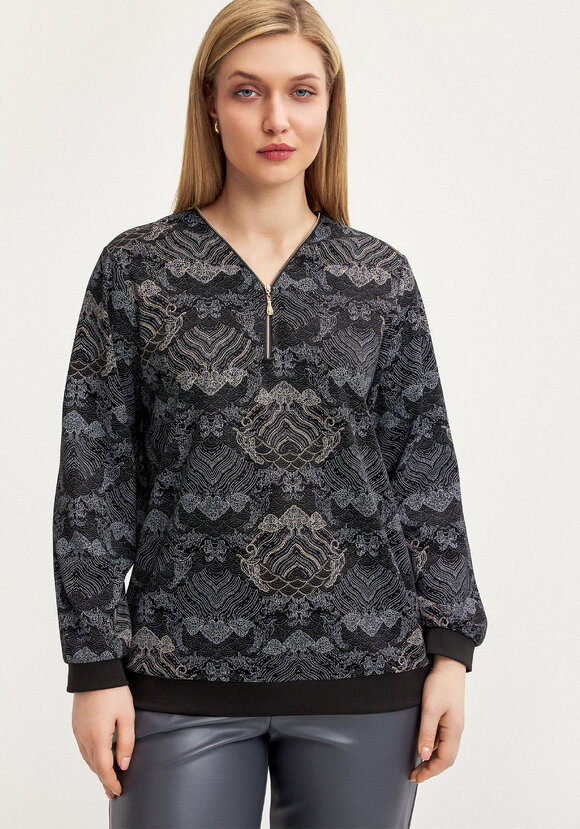 Блуза на молнии из трикотажа шир.  580, рис. 12