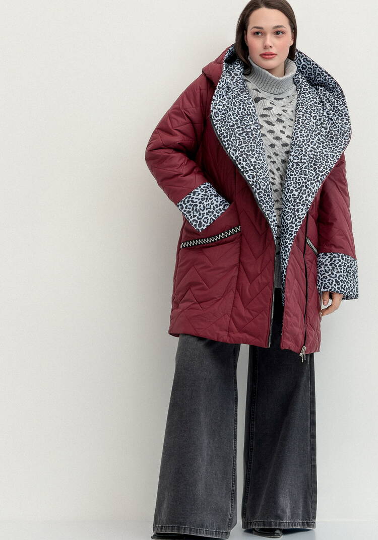 Куртка стеганая с анималистичным принтом шир.  750, рис. 9