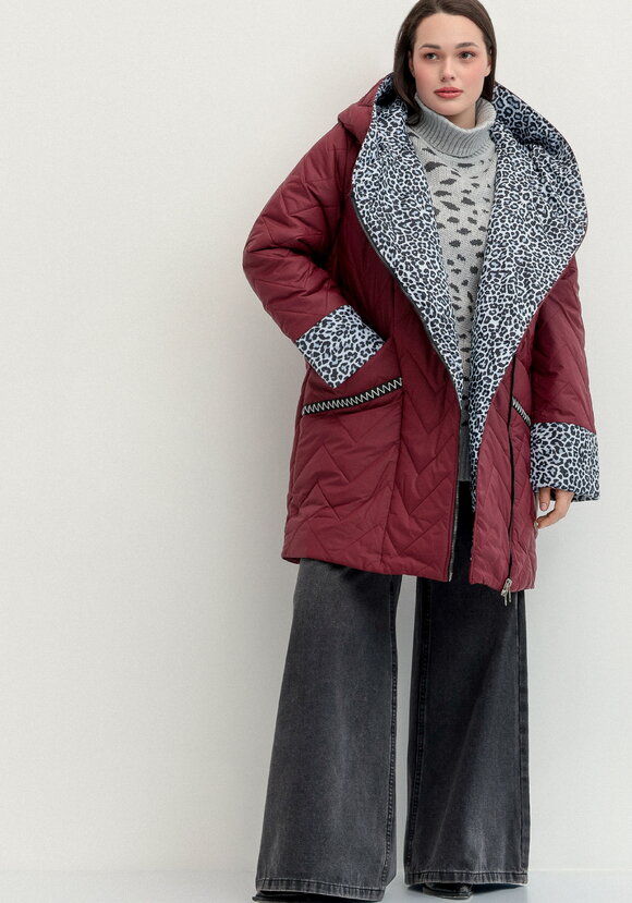 Куртка стеганая с анималистичным принтом шир.  580, рис. 9