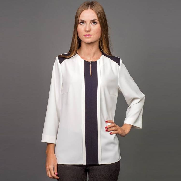 Блуза с контрастными вставками шир.  750, рис. 1