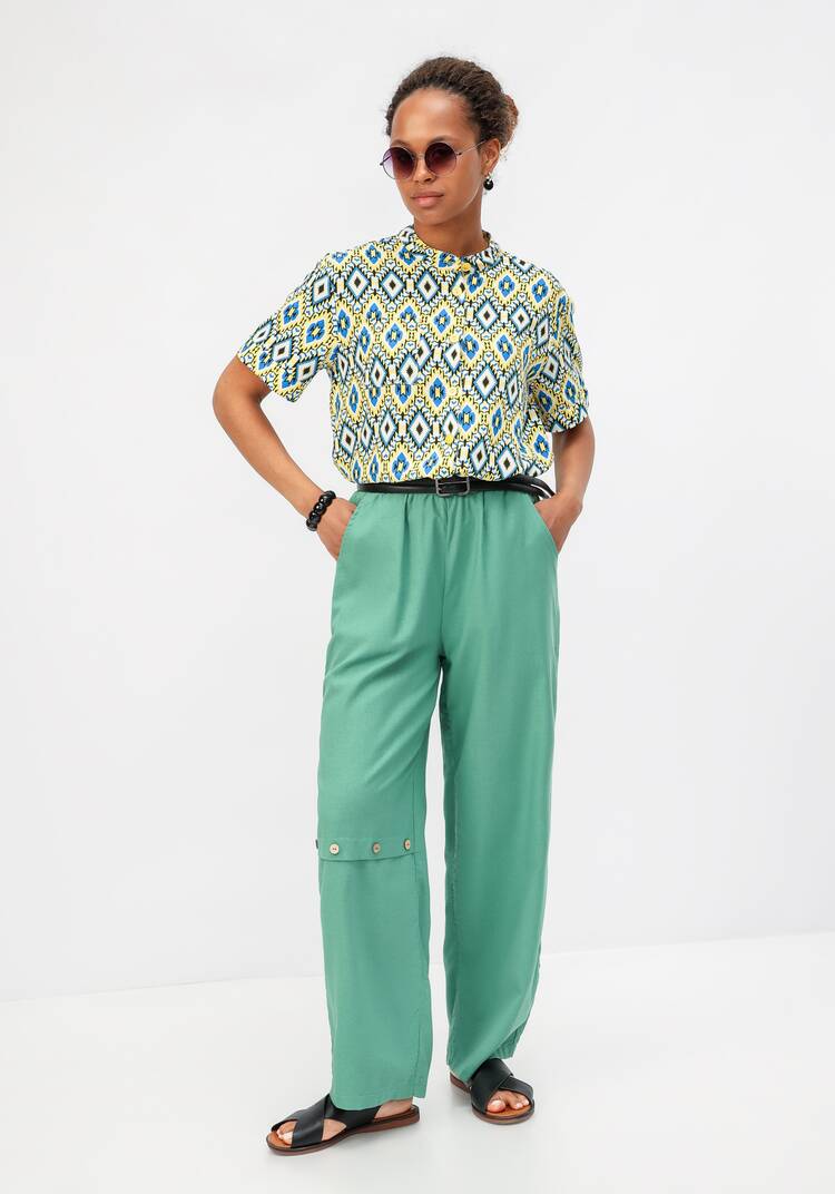 Брюки с декоративной планкой шир.  750, рис. 22