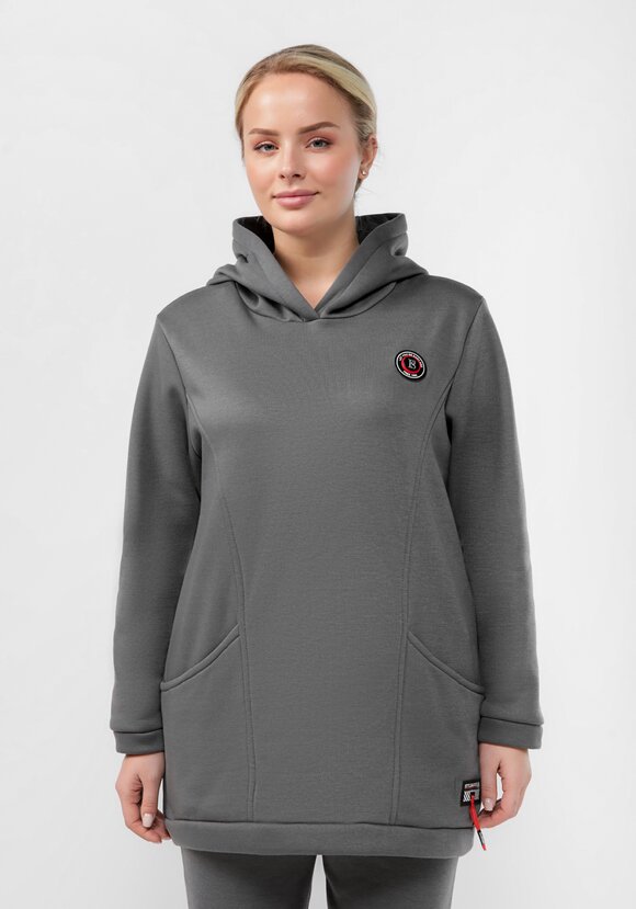 Толстовка удлиненная с капюшоном шир.  580, рис. 4