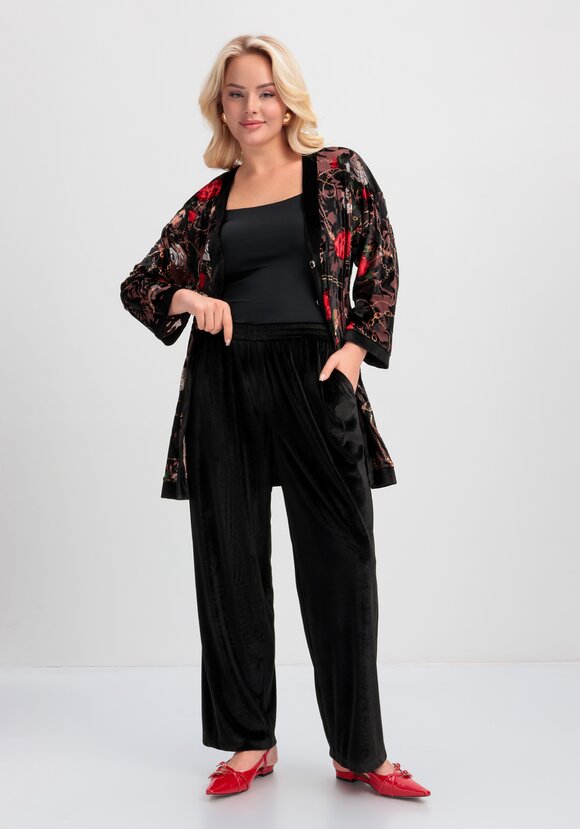 Брюки бархатные прямого кроя шир.  580, рис. 9