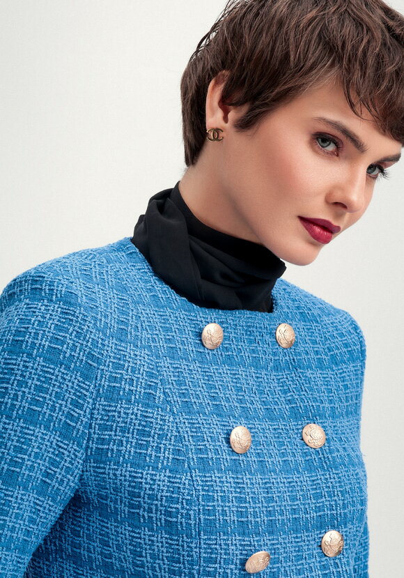 Пиджак двубортный твидовый шир.  580, рис. 13