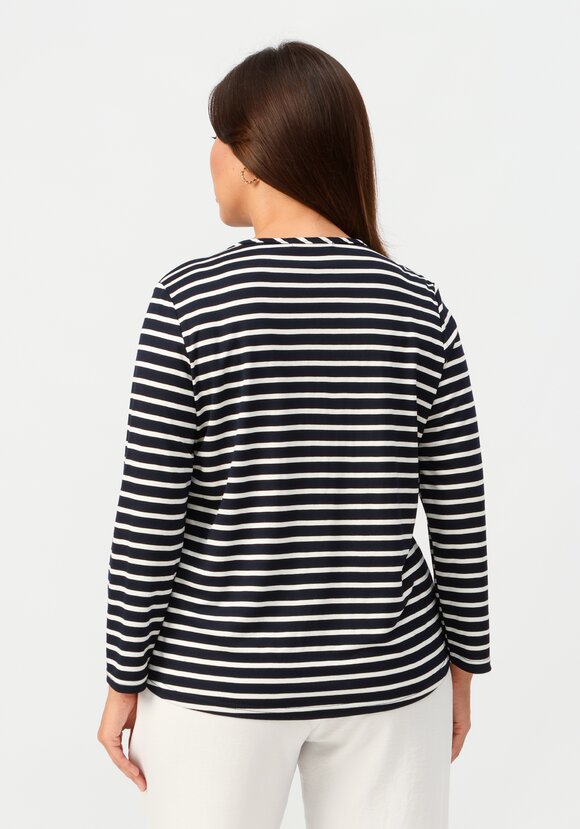 Лонгслив в полоску с патами на рукавах шир.  580, рис. 12