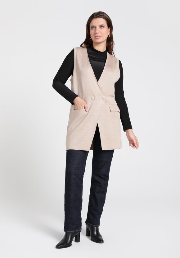 Жилет на пуговицах свободного силуэта шир.  580, рис. 8