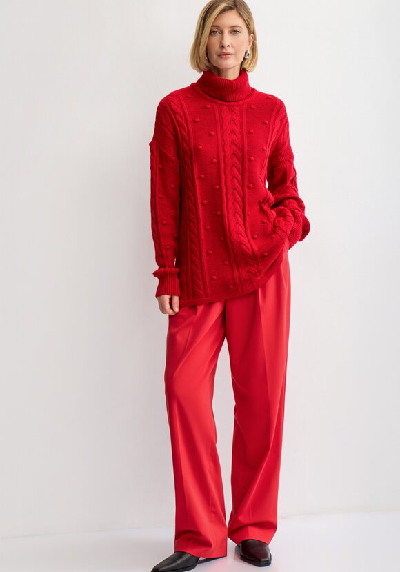 Джемпер с высокой горловиной и косами шир.  580, рис. 30