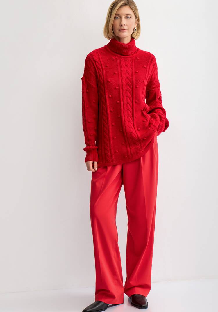 Джемпер с высокой горловиной и косами шир.  750, рис. 30