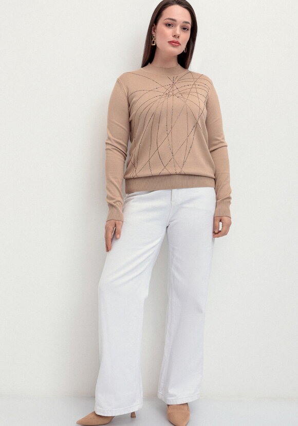 Джемпер с абстрактными полосками из страз шир.  580, рис. 2