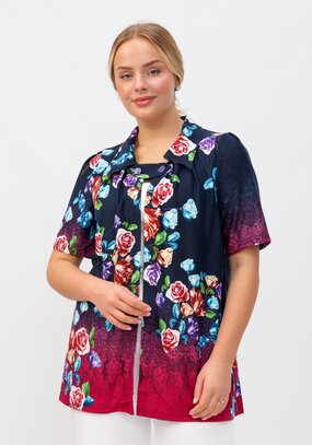 Жакет с цветочным принтом и рукавами 1/2