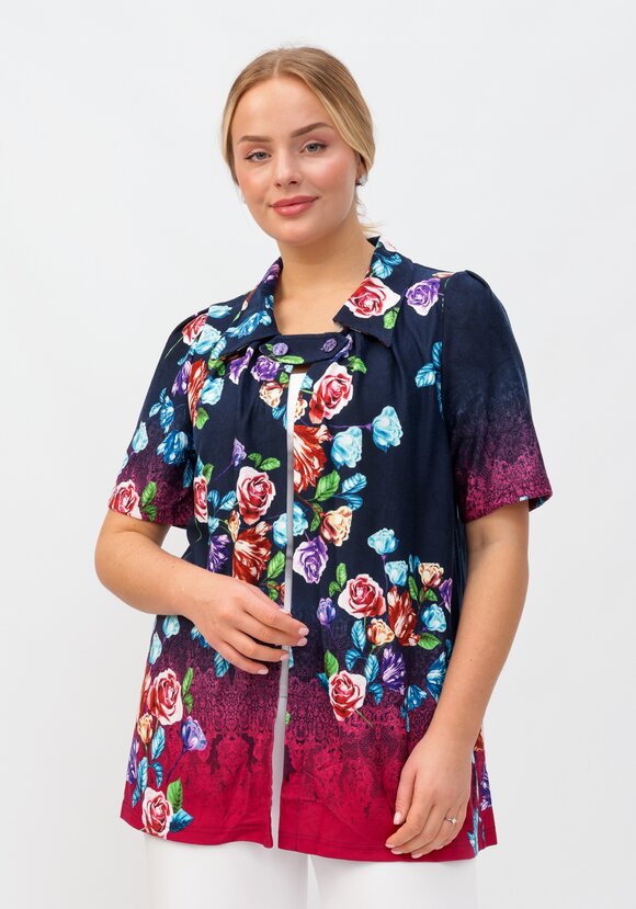 Жакет с цветочным принтом и рукавами 1/2 шир.  580, рис. 1