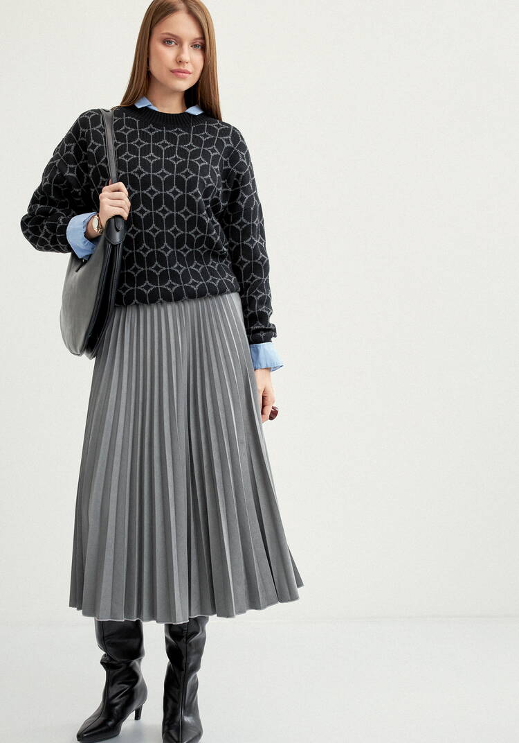 Юбка плиссированная на резинке трикотажная шир.  750, рис. 14