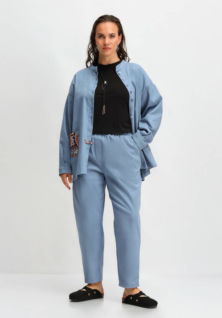 Брюки с контрастной отделкой шир.  750, рис. 10