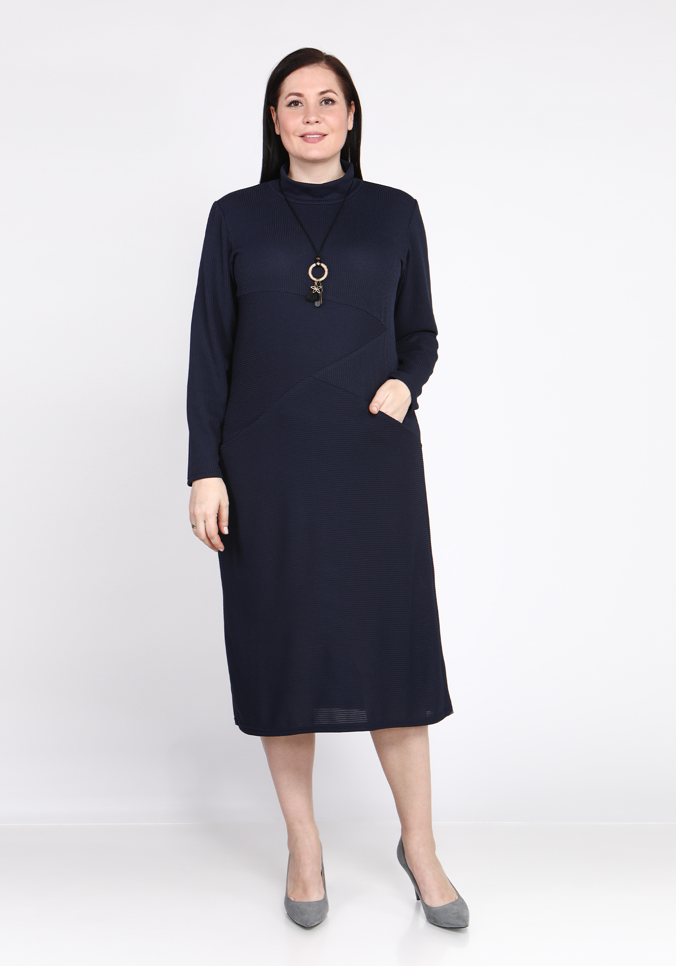 Платье "Трепетные объятия" Lomara, размер 50, цвет баклажановый - фото 1