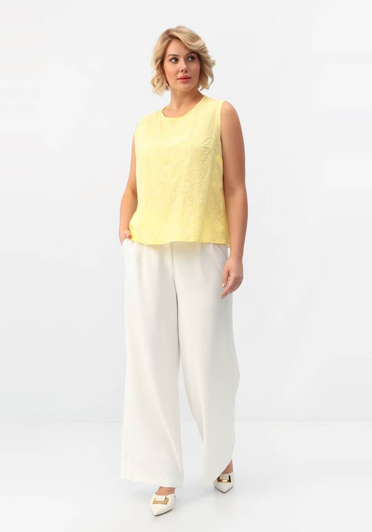 Майка ажурная из шитья с круглым вырезом шир.  750, рис. 15