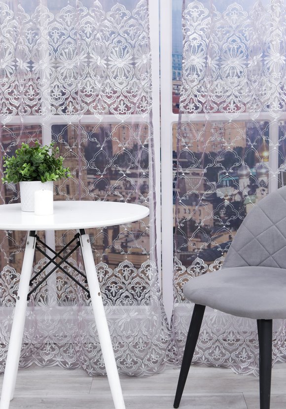 Комплект тюля с вышивкой Бонжур шир.  580, рис. 5