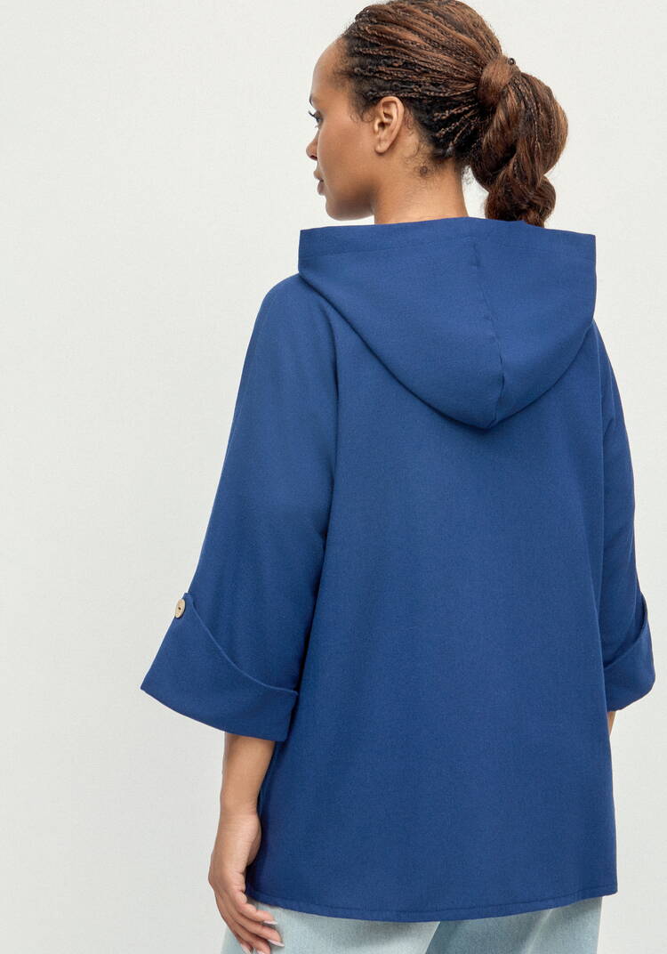 Блуза льняная с рукавами кимоно шир.  750, рис. 12