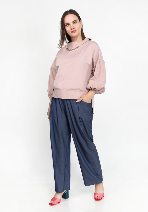 Джемпер из двух видов ткани шир.  580, рис. 6