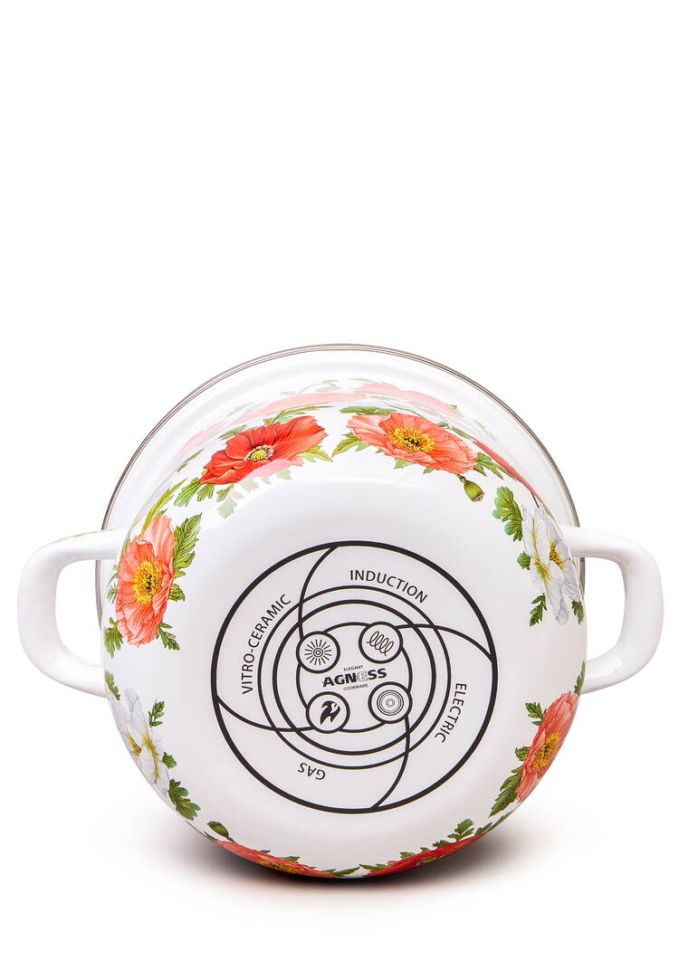 Кастрюля эмалированная с крышкой Маки шир.  750, рис. 8