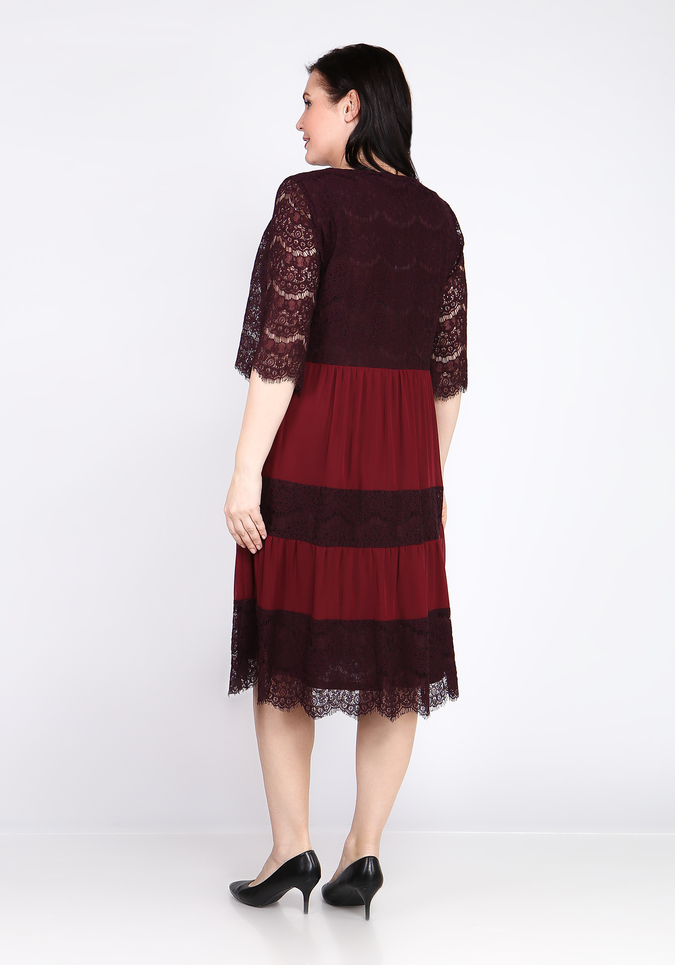 Платье ажурное "Лиана" Bel Fiore, размер 50, цвет бордовый - фото 7