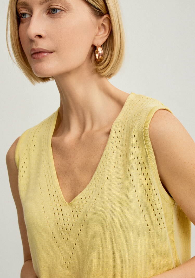 Топ женский без рукава с ажурным рисунком шир.  750, рис. 20