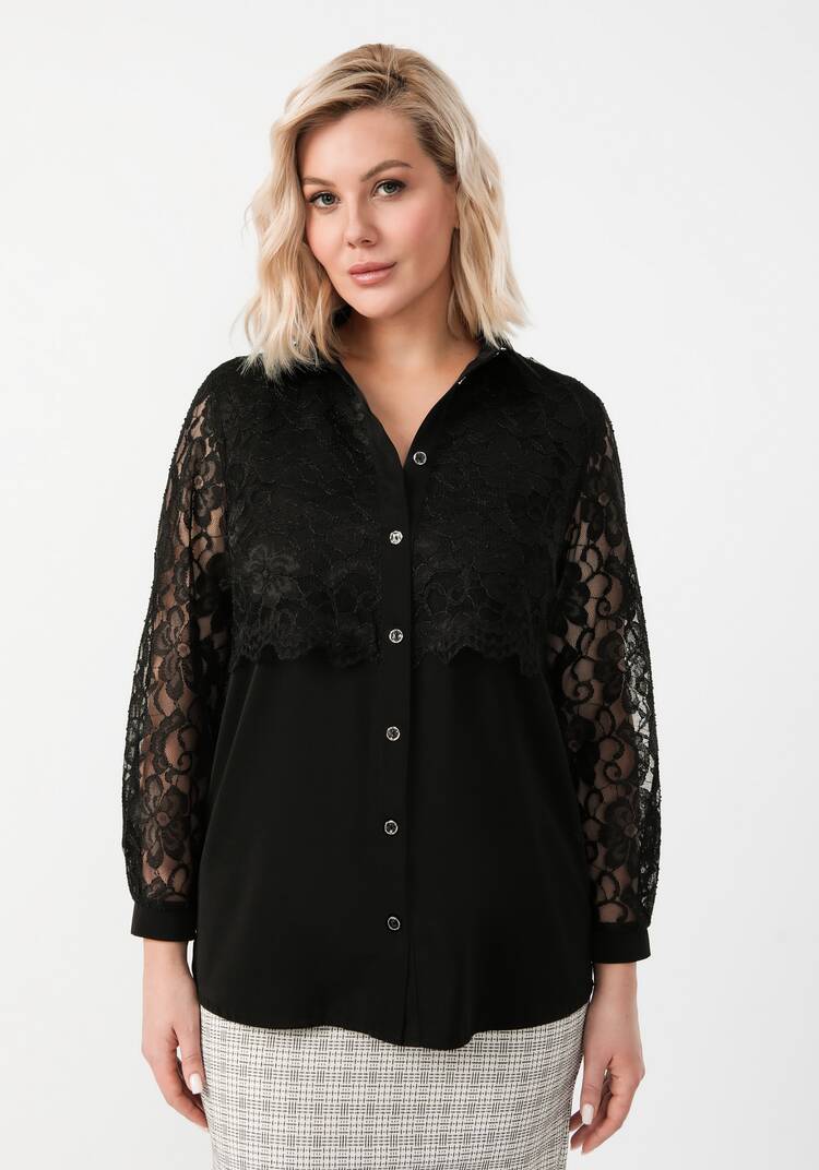 Блуза с ажурным кружевом на груди шир.  750, рис. 33