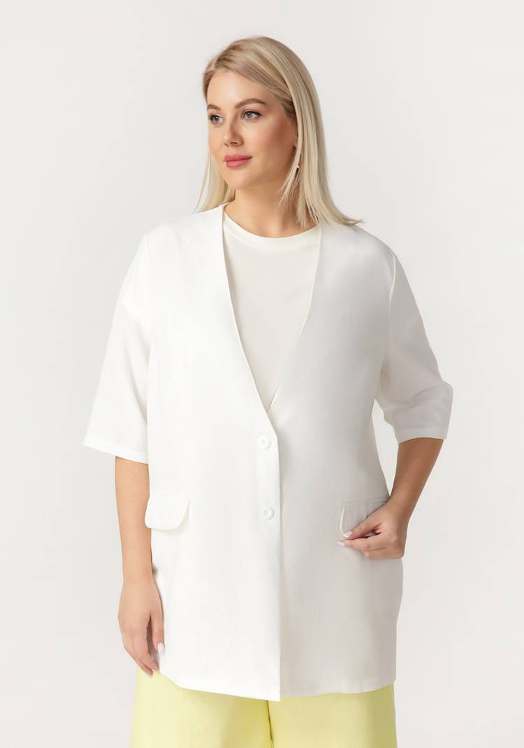 Жакет с карманами свободного кроя шир.  750, рис. 5