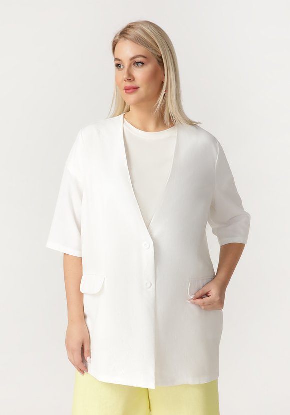 Жакет с карманами свободного кроя шир.  580, рис. 5