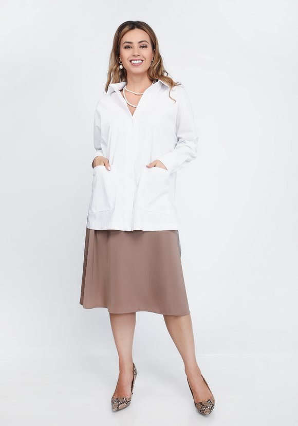 Блуза с карманами и асимметричным низом шир.  580, рис. 1