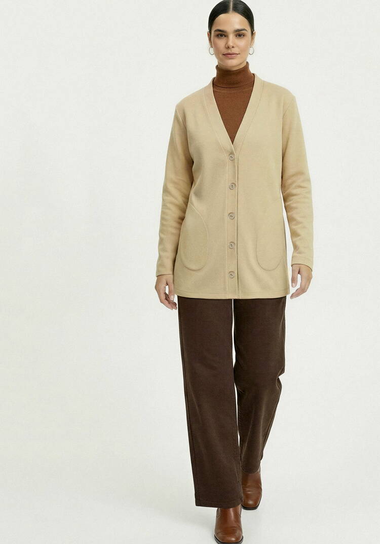 Кардиган на пуговицах утепленный шир.  750, рис. 33