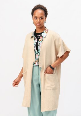 Кардиган-накидка оверсайз со спущенным плечом